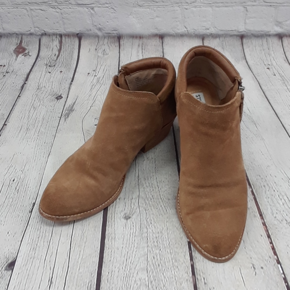 STEVE MADDEN Brown Suede Ankle Boots Size 7.5
